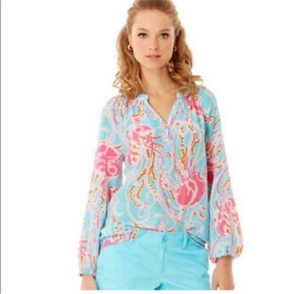 Lilly Pulitzer Elsa Jammin Jellies Silk Top- XS